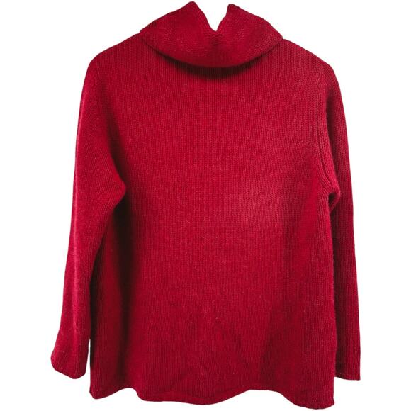 Mariele Waith 100% Cashmere Sweater Turtleneck Knit Relaxed Fit Red Small - Picture 1 of 4